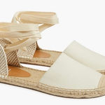 J.Crew NWT  D'Orsay lace-up espadrilles Ivory 7 Photo 0