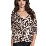 Joie  Leopard Women’s Small Wool Cashmere Sweater Neutral Warm Natural Fibers Photo 5