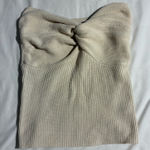 Beige tie front tube top Tan Photo 0