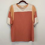 easel  Colorblock Relaxed Short Sleeve Boho Crewneck Tee Size‎ Large Photo 1
