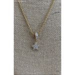 Swavorski Swarovski Star Pendant 18" Necklace Gold‎ Tone Clear Crystal Swan Signed Vintage Photo 1