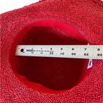 Wide Brim Church Kentucky Derby Dress Hat Red Silver Glitter Butterflies Train Photo 7