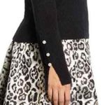 Rachel Parcell  Black Sweater Scallop Neck Pearl Button Sleeve NWTs size large Photo 1