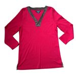 Lauren Ralph Lauren Women Tunic SZ L Red Faux Suede Western Equestrian Holiday Size L Photo 0