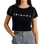 Love Tribe Juniors' Friends Graphic-Print T-Shirt in Black Size Large NWT Photo 0