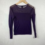 VSX Purple Shoulder Mesh Long Sleeve Workout Top Size XS Photo 3
