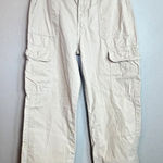 ZARA  Pants Womens Size 8 Beige Flat Front Straight Leg Cargo Pockets Y2K 90s Photo 0
