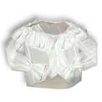 Majorelle Mariel Blouse White Ruffle Long Sleeve Chiffon Vneck Top Sz XXS Photo 8