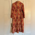 Vintage Silk Blend Paisley Kimono Dress S/M Mumu Gold Photo 1