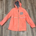 Charles River Apparel  rain jacket coral orange monogram “BHM” sz Large Photo 4