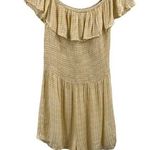 Kiwi & Punch Yellow Romper Ruffle Shoulder Smocked Bodice Size Large New Photo 0