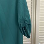 Layfette 148 Womens Teal Shift Dress Size 4 3/4 Sleeves Pockets Ruched Detail Green Photo 1