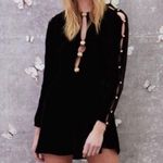 For Love & Lemons  | Velvet Long Sleeve Embellished Dress Photo 2