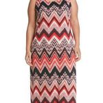 Notations New! Chevron Print Crochet-Back Detail Plus Size Maxi Dress Size 1X Photo 0