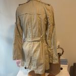 Lulumari  Khaki Trench Coat with Lace Detail 100% linen Photo 1