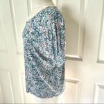 Loft blue floral short sleeved top Photo 8