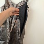 1. State NEW NWT  Spaghetti Strap Metallic Slip Dress Silver Vegan Faux Leather 2 Photo 10