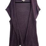 Coldwater Creek 1X Purple Linen Knitted Open Front Cardigan Kimono Coverup Beach Photo 2