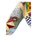 Vintage handmade patchwork quilt farm theme eggs chickens unique plaid L/XL Gold Size L Photo 4