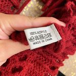 Tickled Pink Maroon Red Boho Fringe Knit Infinity Loop Scarf Photo 2