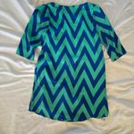 Everly 289  Blue and Green Chevron Tunic Dress Work Small Photo 1