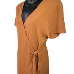 Madewell  Texture & Thread Short Sleeve Side-Tie Dress Women’s L NWT Brown Preppy Photo 5