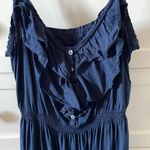 Hollister  Women’s Dark Blue Ruffled Cotton Dress w/ Adjustable Straps - Small Photo 1