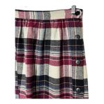 American Vintage 1980s American Plaid Wool-Blend Midi Skirt w/ Side Buttons
size medium Photo 4