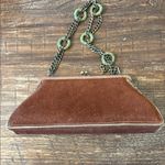 Mary Frances Vintage Embroidered Purse Beaded Floral Chain Strap Kiss Lock Bag Purple Photo 5