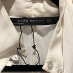 ZARA new without tags medium cream blouse with front tie Photo 1