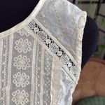 Tiny Anthropologie Ivory Cream Embroidered Crochet Detail Tank Blouse Shirt Photo 2