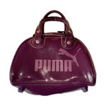 Puma  Purple Patent Vinyl Mini Handbag Purse Logo Zip Closure Studs Photo 0