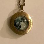 Moon Photo Locket Long Necklace. New Multiple Photo 3