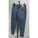 ZARA Womens Distressed Ripped Mom Jeans Blue Size 6 EUR38 High Rise Frayed Hem Photo 3