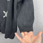 Leslie Fay Vintage Women's Black Cardigan Sweater M Christmas Applique Photo 1