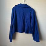 Essentials By A•B•S blue cropped wool jacket with a shaw collar 100% Wool Size L Photo 4
