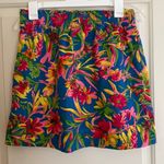 J.Crew  Linen Blend Tropical Floral Sidewalk Blue Pink Green Skirt Size 6 Photo 0