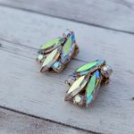 Vintage Clip On Earrings Stunning & Stylish Iridescent Statement Earrings Photo 3