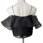 Free Press  Black Tulle Flouncy Crop Top, Sz M Photo 1