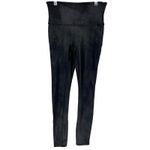 Spanx  Faux Leather Leggings Black Medium High Rise Shaping Power Waistband EUC Photo 1