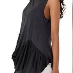Free People NWT  Love Somebody Cotton Handkerchief-Hem Top in Charcoal Size S Photo 3