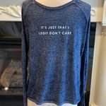 True Craft I Legit Don’t Care Graphic Tee Comfy Lightweight Stretchy Womens Large Blue Top Photo 0