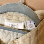 Chico's Linen Tweed Jacquard Jacket Blazer Zipper Beige Ivory Gold Size 1 Photo 2