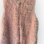 Verte boutique Pink Fuzzy Sleeveless Vest Size L Photo 0