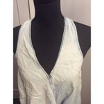 BLANK NYC Light Denim Oversized Cross Over Top Sleeveless Large L Photo 3