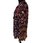 Rachel Zoe  Top Floral Boho 3/4 Balloon Sleeve Blouse Multicolor Peasant Sz.Large Photo 1