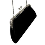 Bijoux Terner Evening Bag Black Satin Chain Clutch Crossbody Kiss Lock Purse Vtg Photo 9