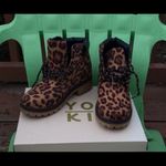 Yoki NIB  Leopard Smooth Combat Boots Photo 2