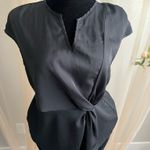 SheIn  Black Draped Women's Blouse Photo 0