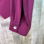 Dress Barn Cranberry Small 100% Rayon Button Front Long Sleeve Button Cuff Shirt Photo 4